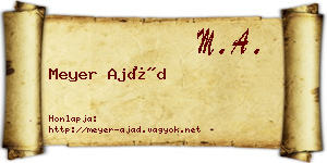 Meyer Ajád névjegykártya